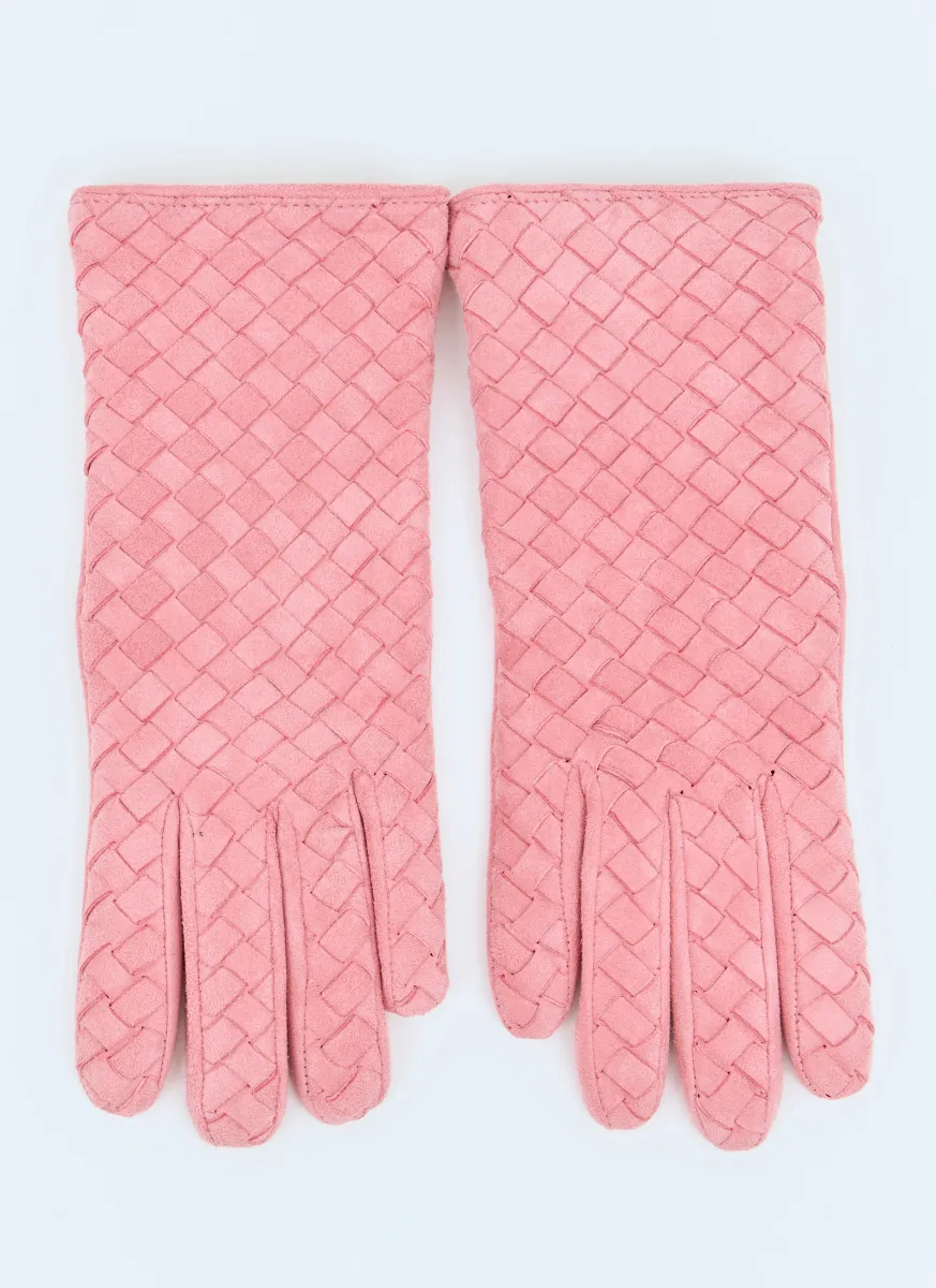 Suede Intrecciato Gloves
