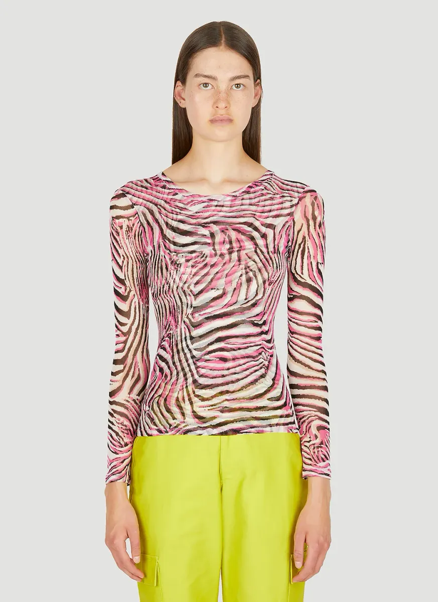 Cardio Animal Print Crewneck Top