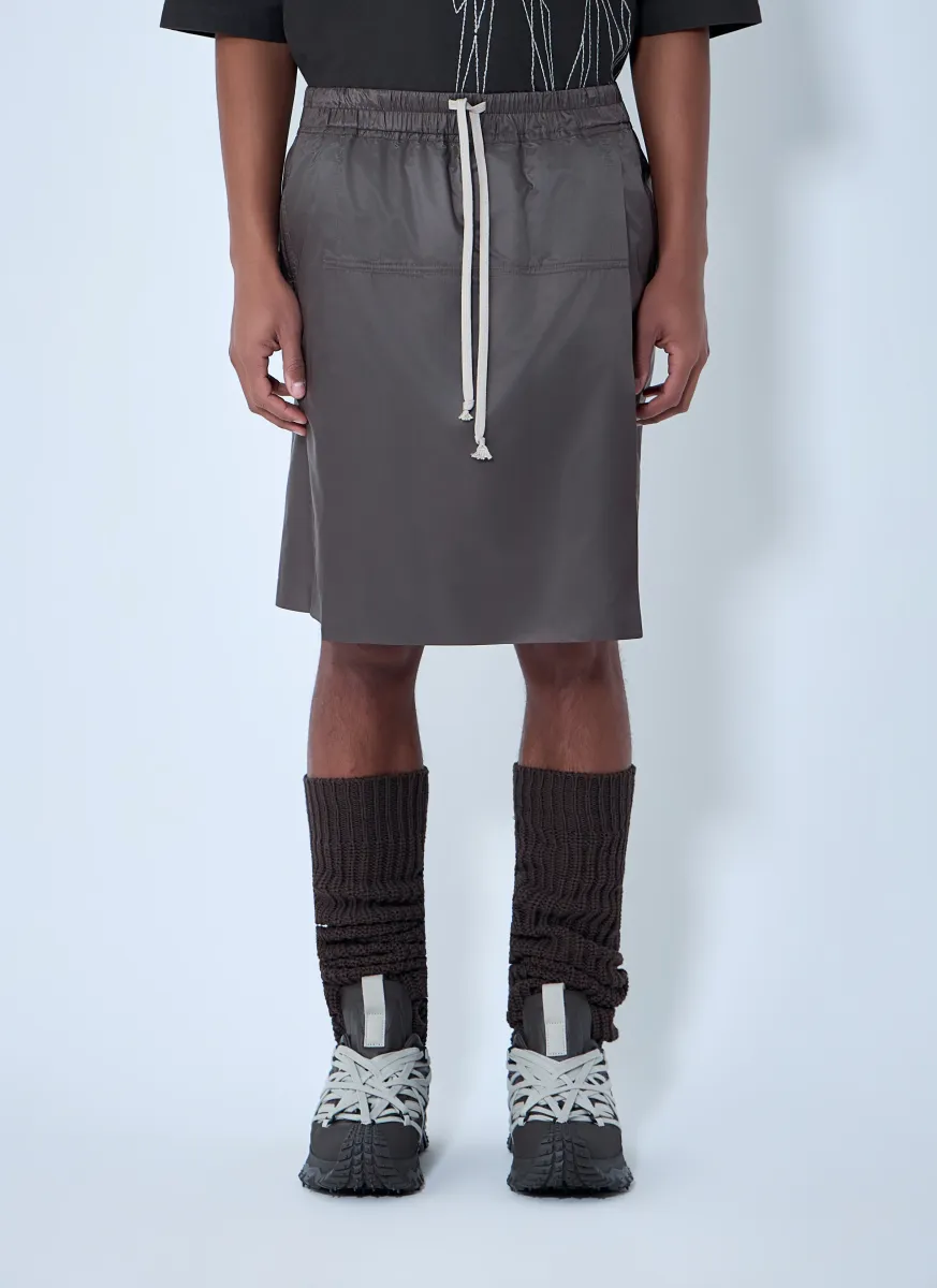 Drawstring Midi Kilt Shorts