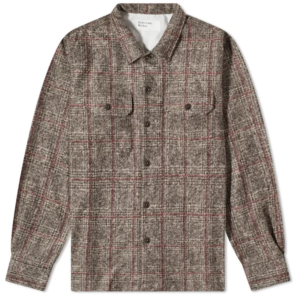 Check Wool Utility Overshirt