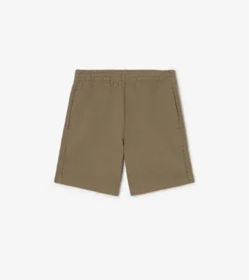 Check Piping Cotton Shorts in Finch brown