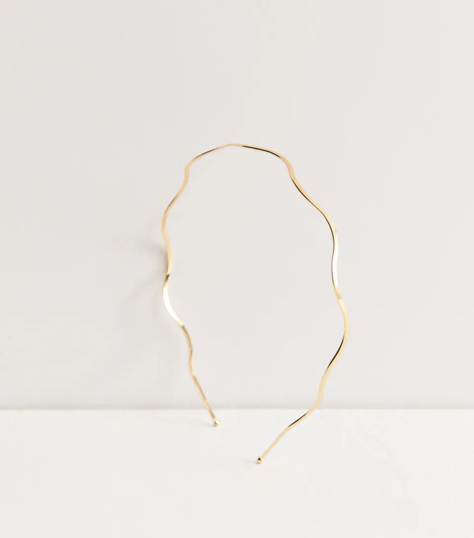 Gold Tone Wavey Metal Headband