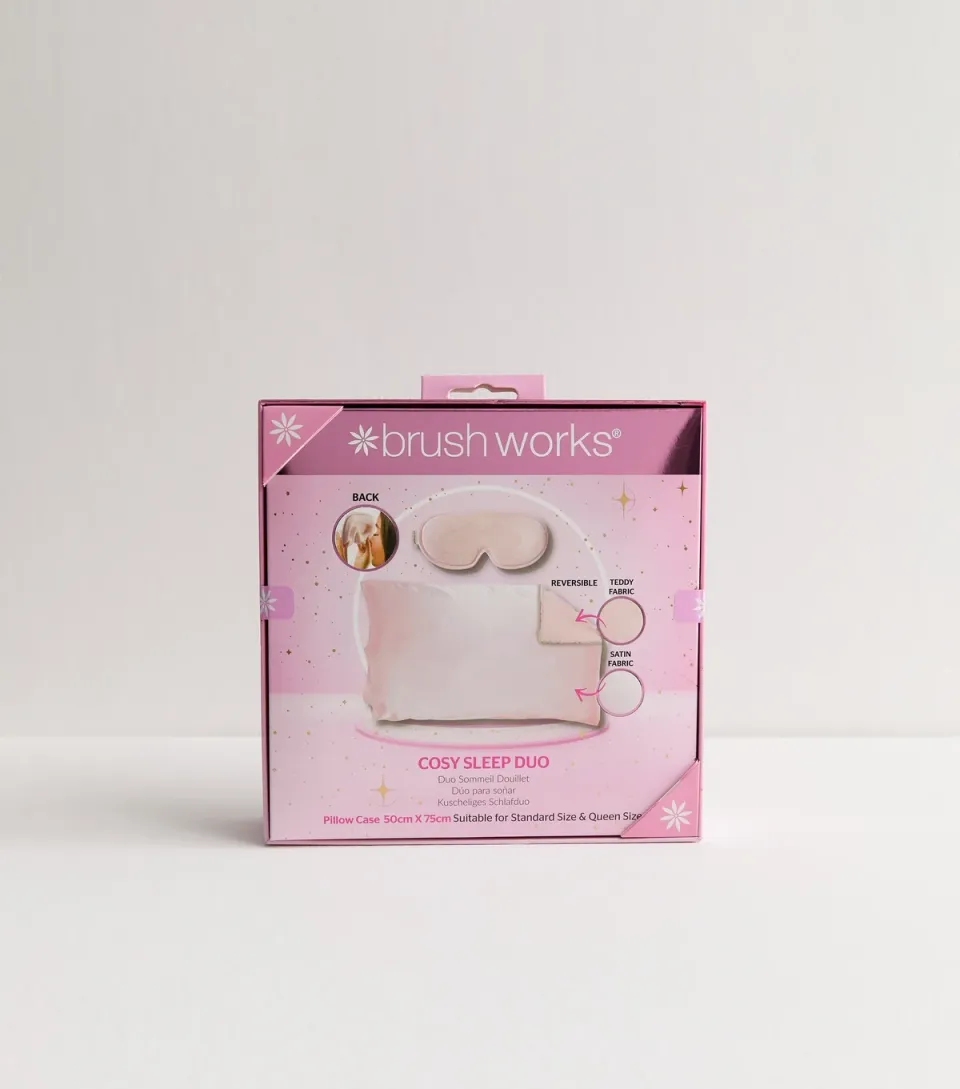Pink Pillow Case & Eye Mask Cosy Sleep Duo
