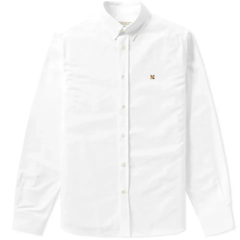 Maison Kitsuné Button Down Classic Embroidered Fox Head Shirt