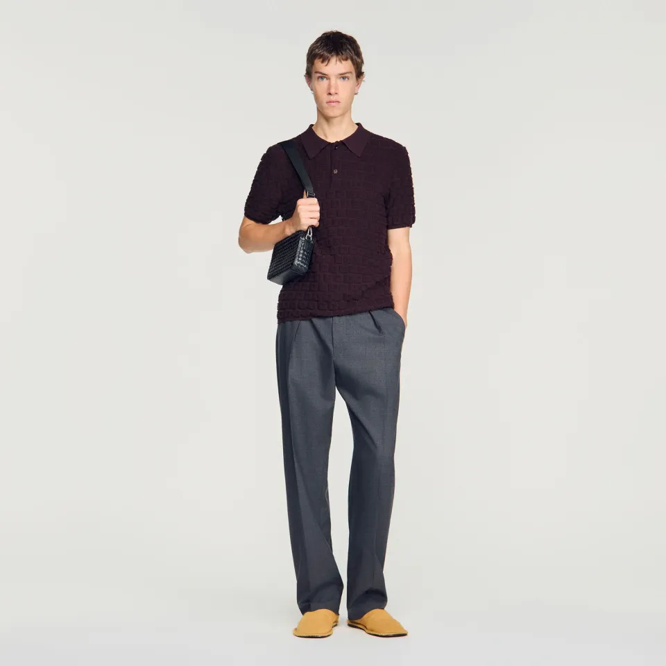 Terry knit polo shirt