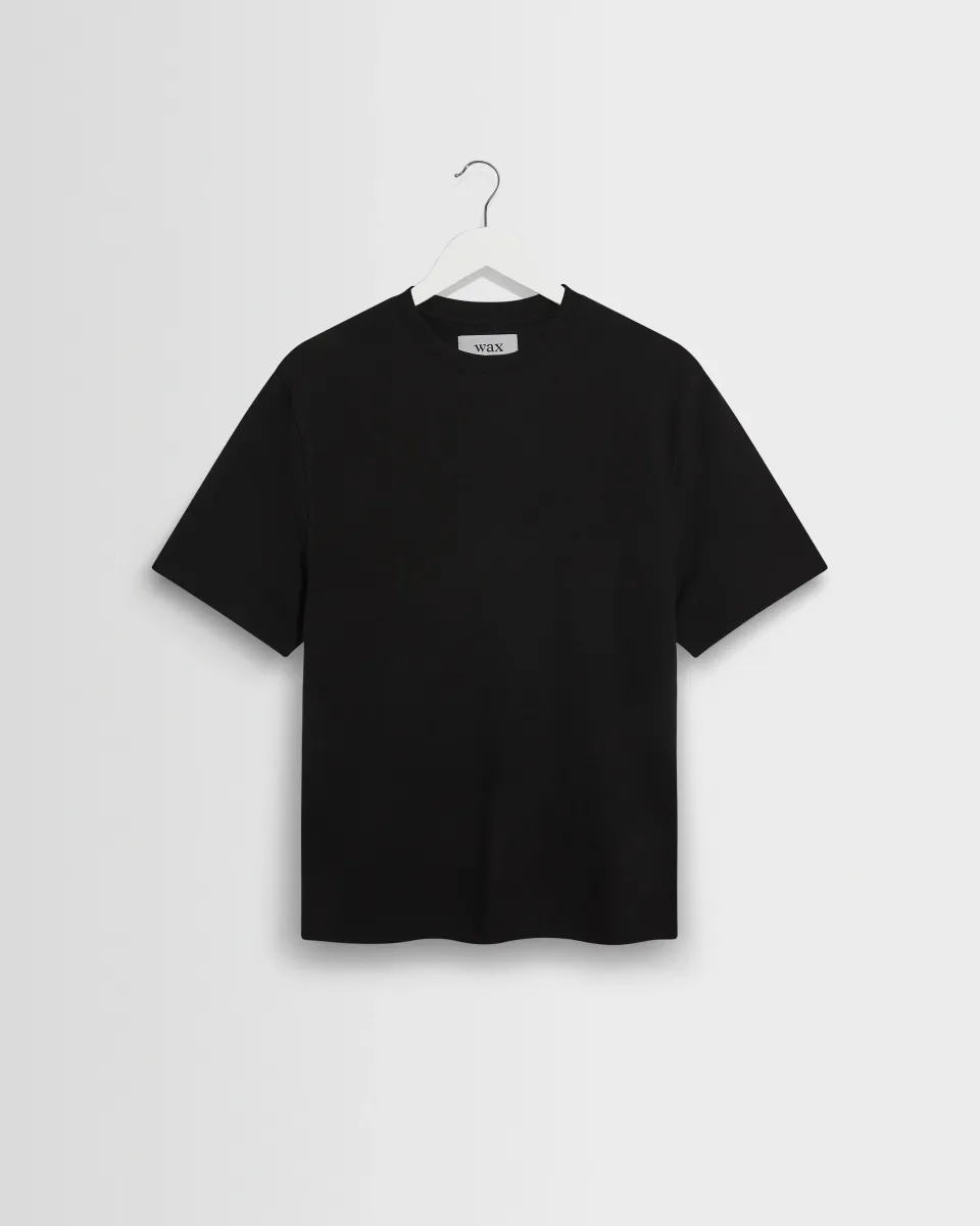 Dean - Black Textured Organic Cotton t-Shirt