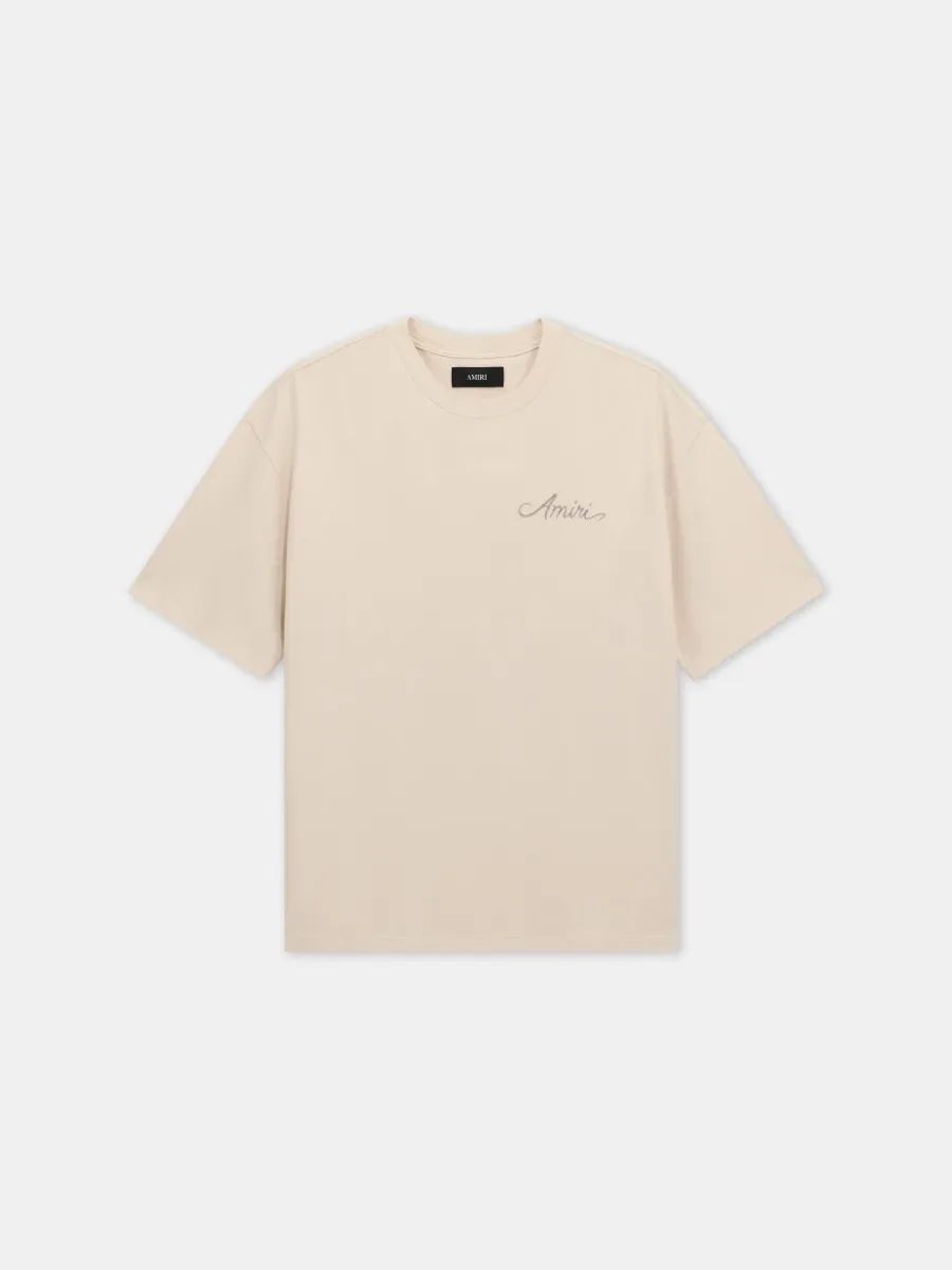 MA QUAD CHECKERBOARD OVERSIZED TEE - Alabaster