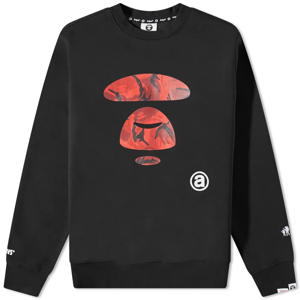 AAPE Camo Big Face Crew Sweat