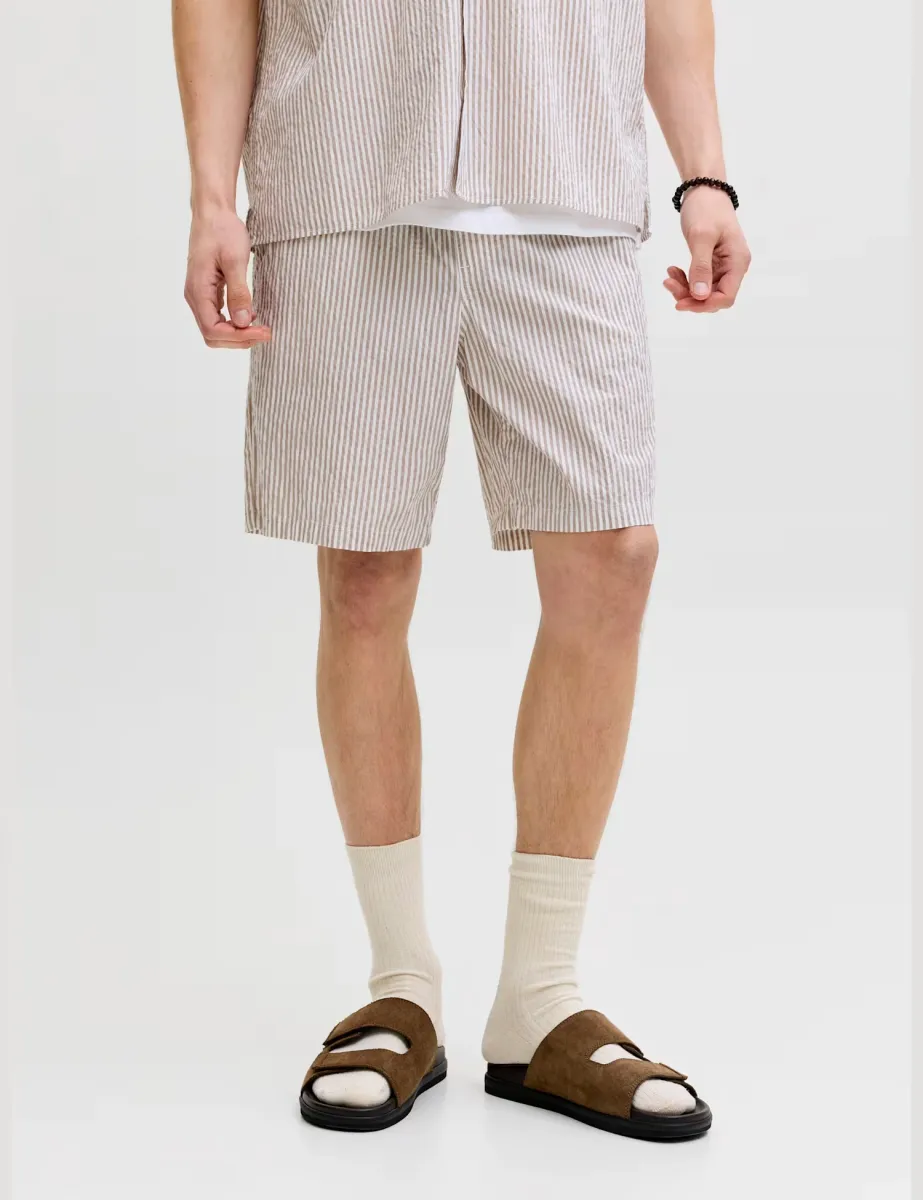 Jersey Striped Shorts Cream Mix