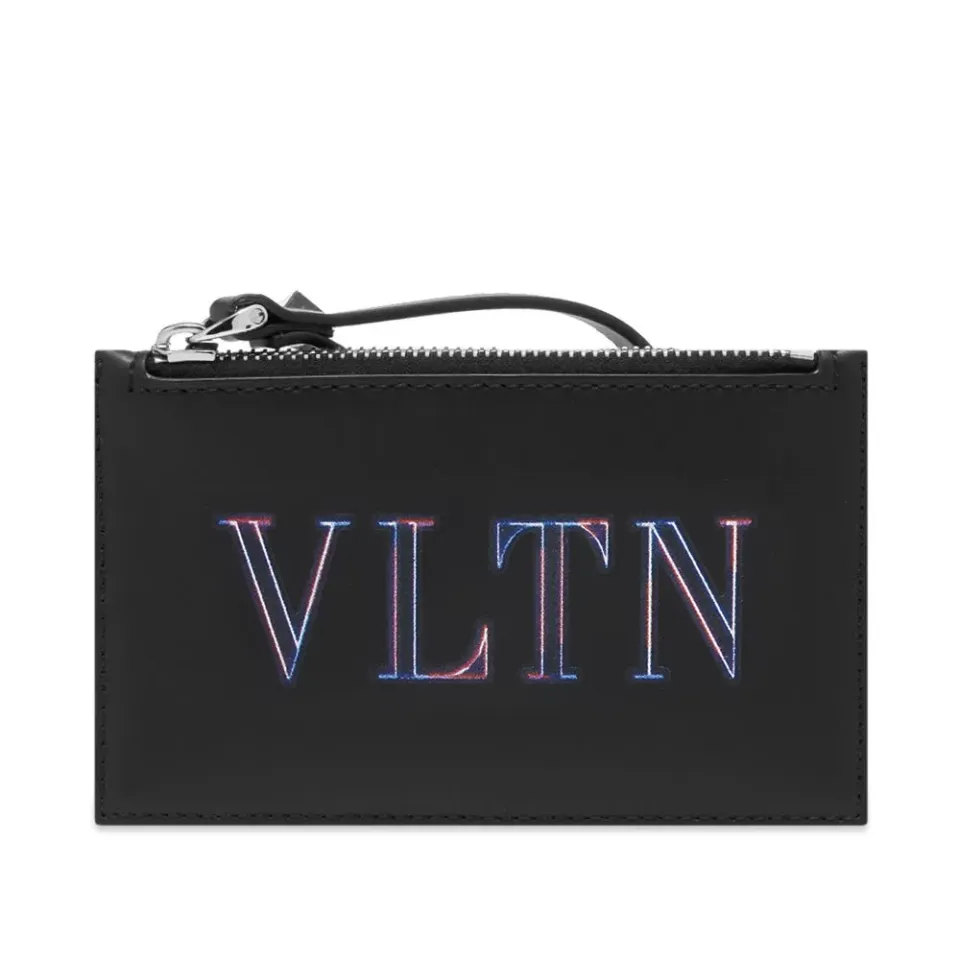 Neon VLTN Logo Zip Card Holder