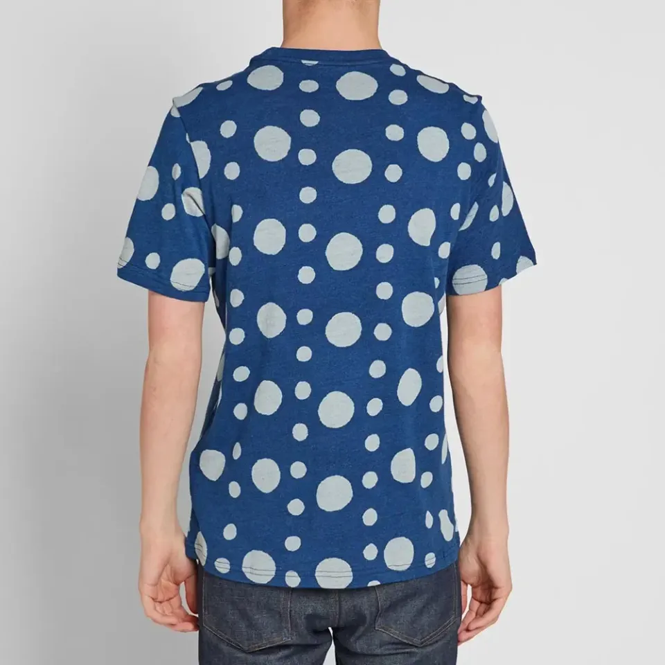 Indigo Dyed Dot Pocket Tee