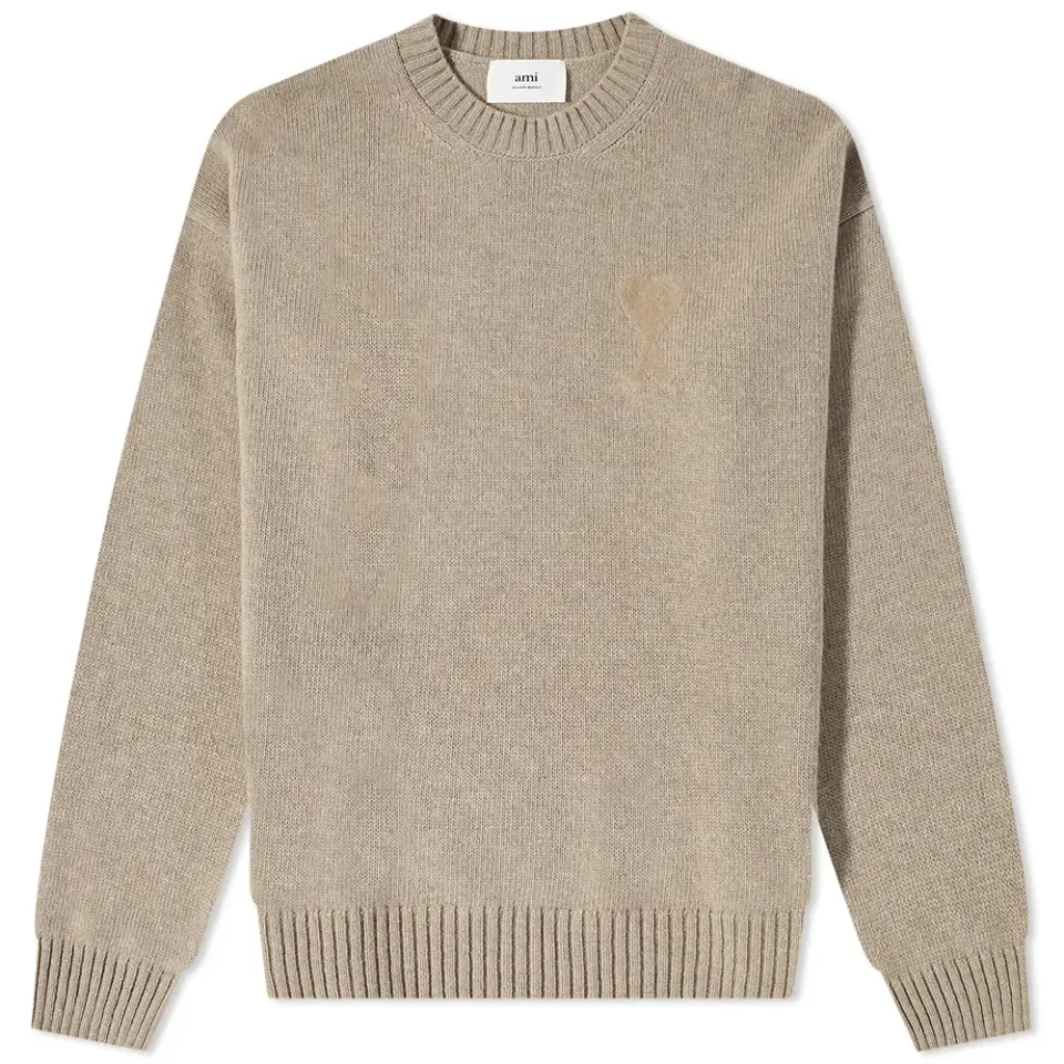 AMI Tonal Small A Heart Crew Knit