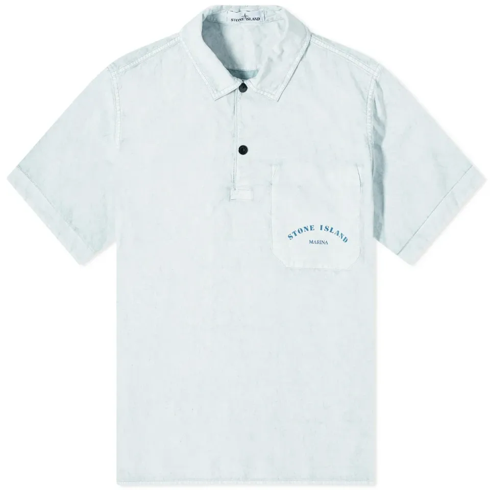 Marina Chalk Plating Short Sleeve Shirt