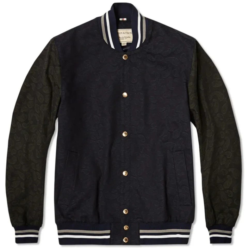 Maison Kitsuné Paisley Teddy Varsity Jacket