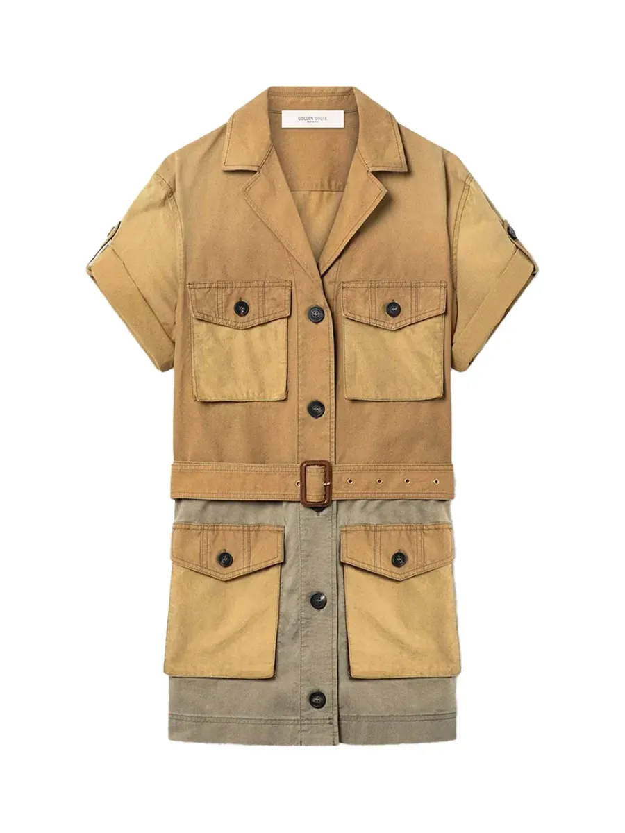 Safari Dress Beige Green