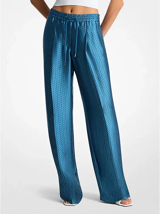MK2000 Logo Jacquard Satin Track Pants
