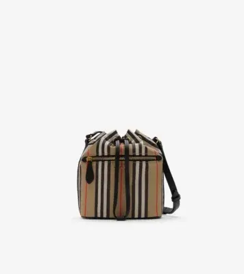 Icon Stripe Bucket Bag in Archive beige