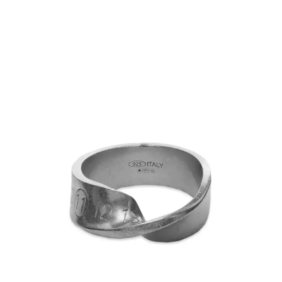 Twisted Number Logo Band Ring