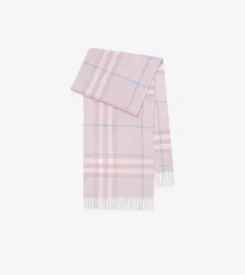 Check Cashmere Scarf in Powder purple
