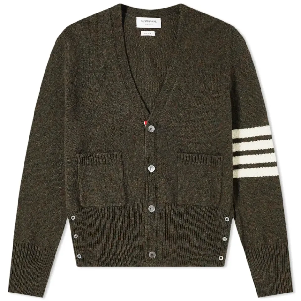 Arm Stripe Shetland Cardigan