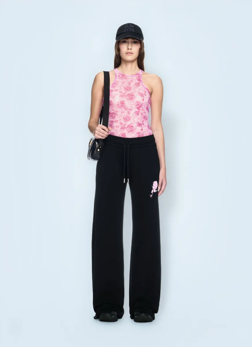 Off Stamp Roses Mesh Tank Top