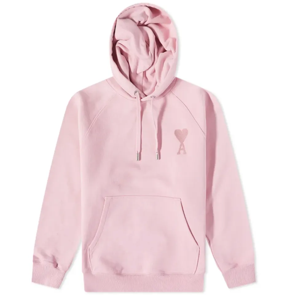 AMI Tonal Heart Popover Hoodie