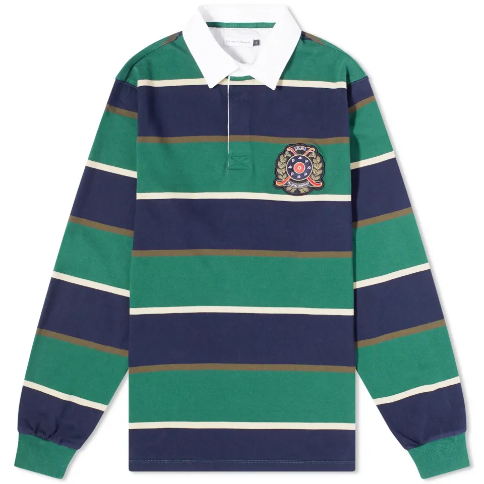 Striped Rugby Crest Polo