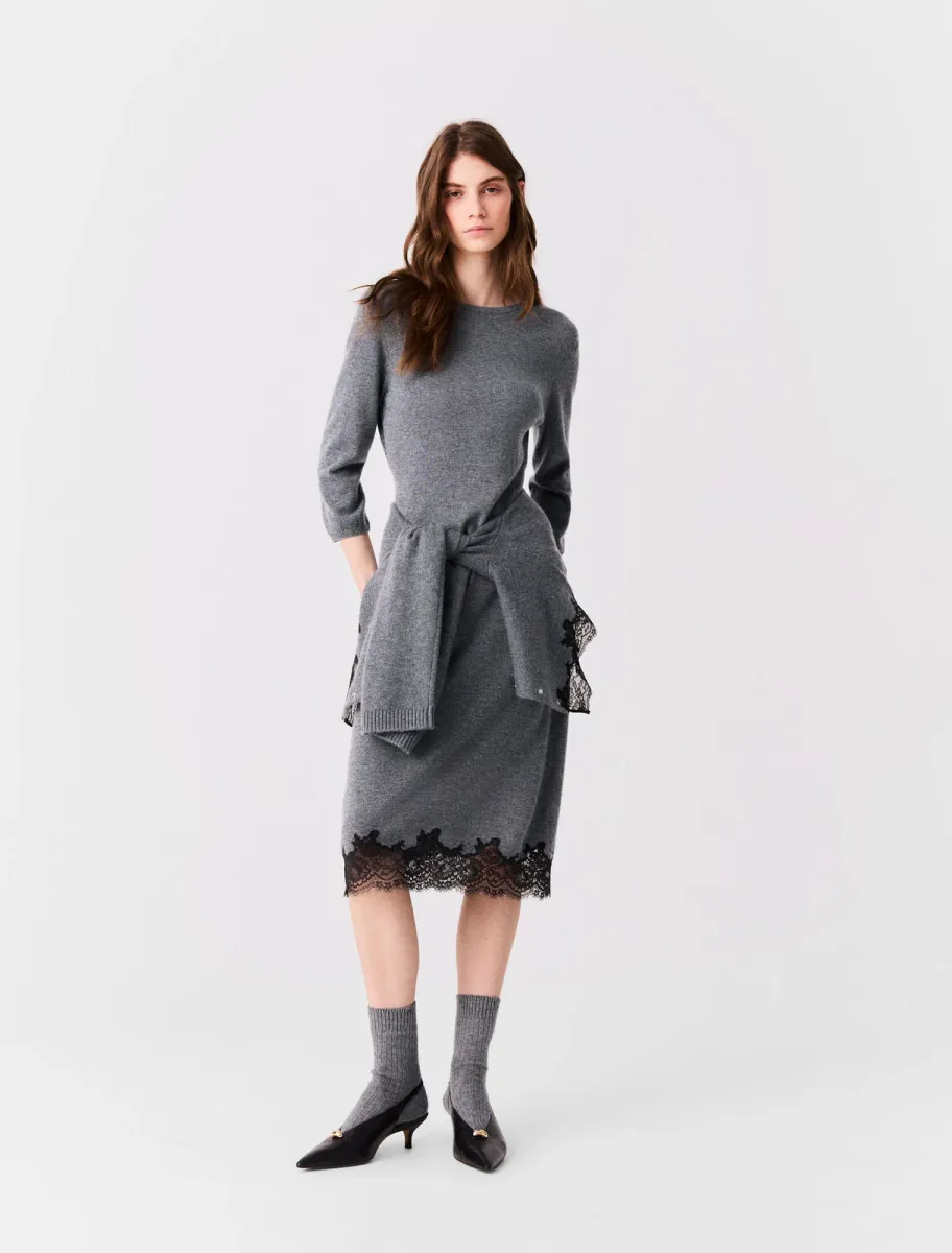 Dress with lace panel