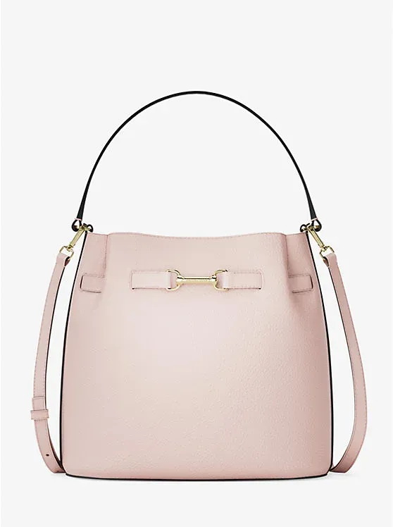 Carson Medium Pebbled Leather Convertible Bucket Crossbody Bag