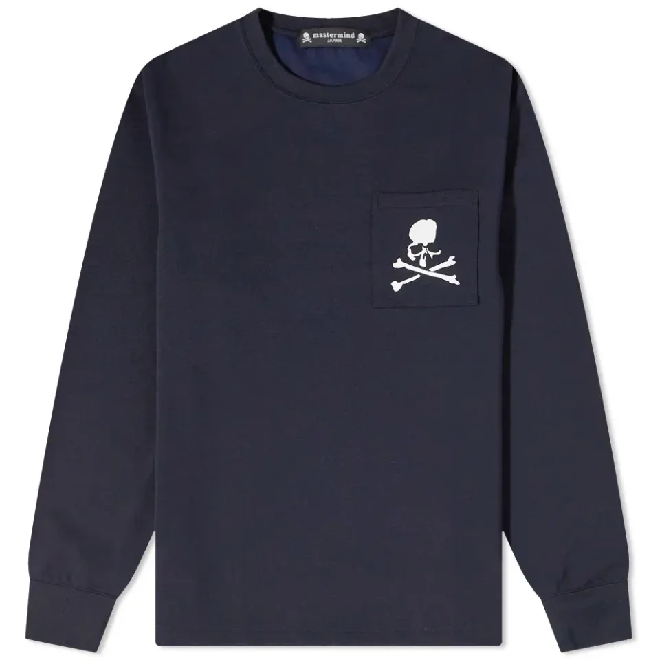 Long Sleeve Skull Pocket Tee