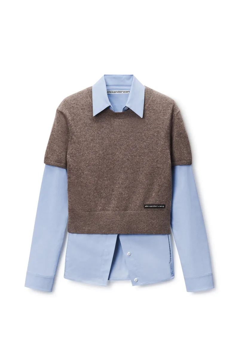 Prestyled Knit Vest Shirt