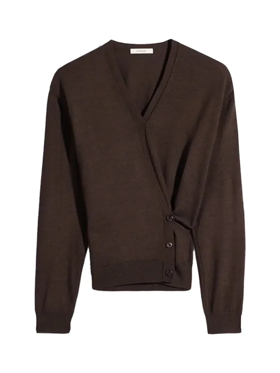 Twisted V Neck Jumper Dark Cacao