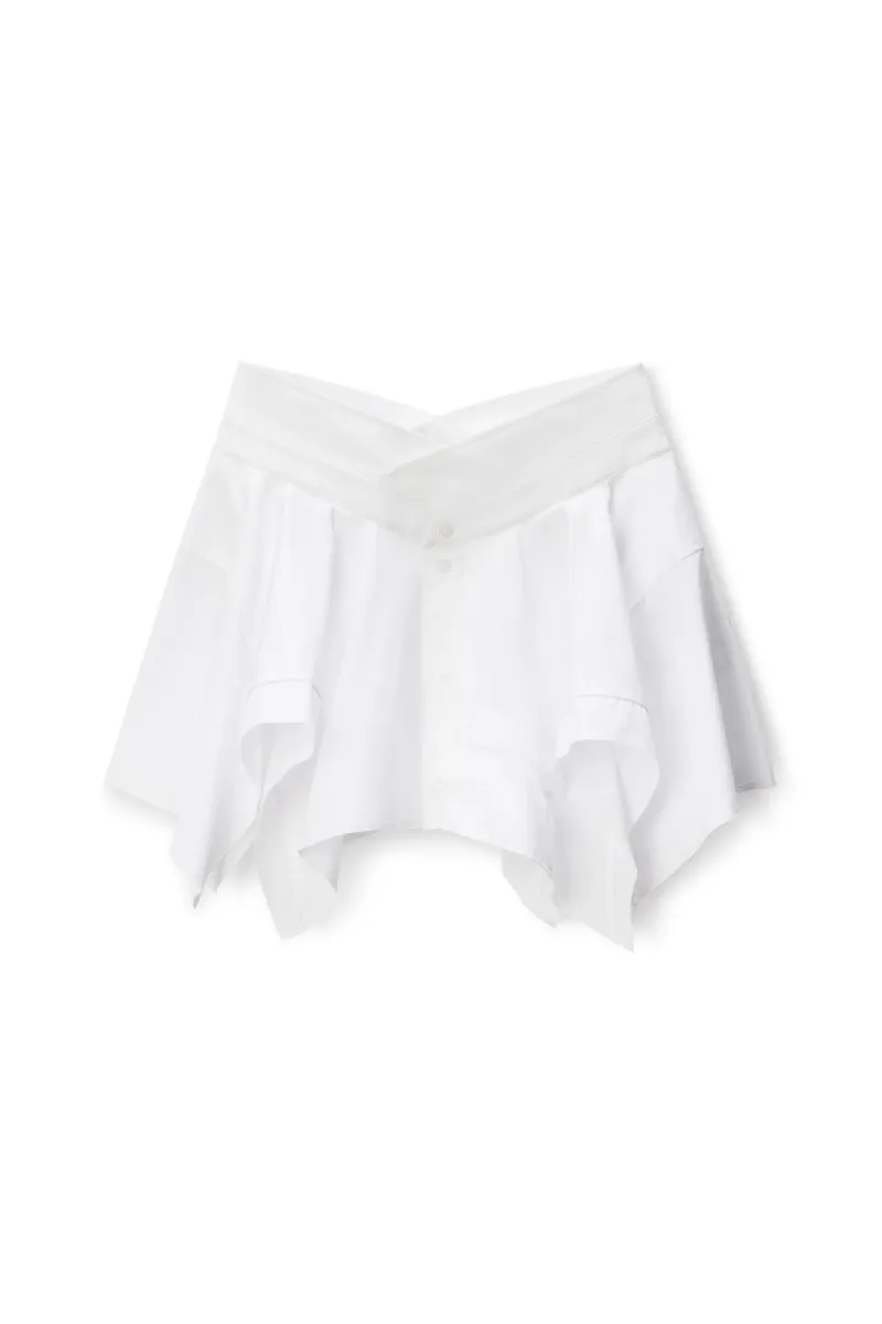 White Deconstructed Cotton Skirt