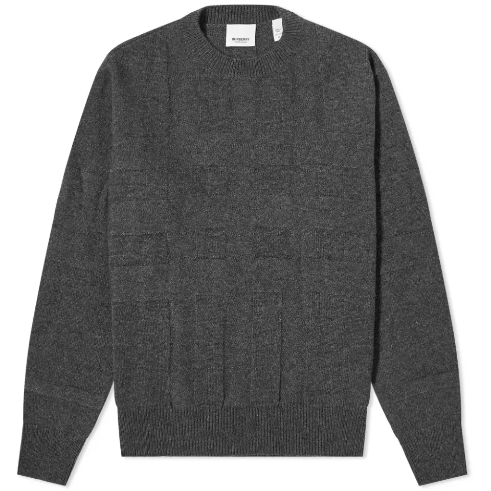 Cashmere Checked Roundneck Knitted Jumper - END. Ex