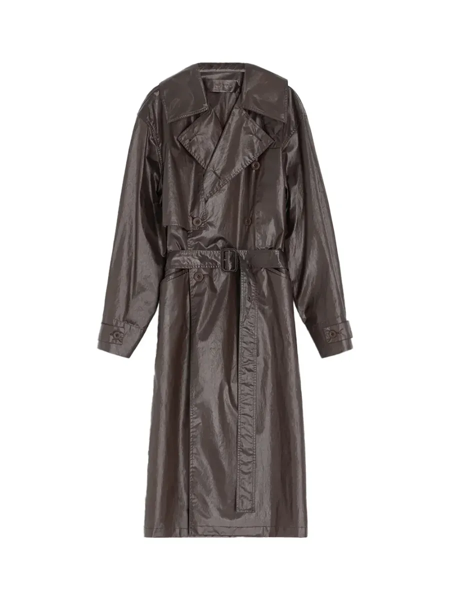 Water Repellent Cotton Trench Coat Dark Cherry