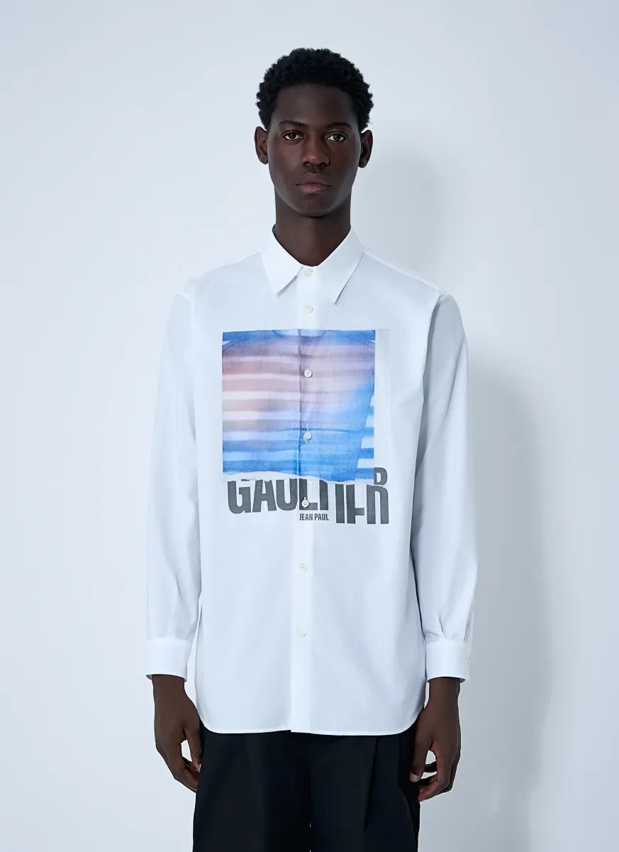 Logo Print Button-Down Shirt