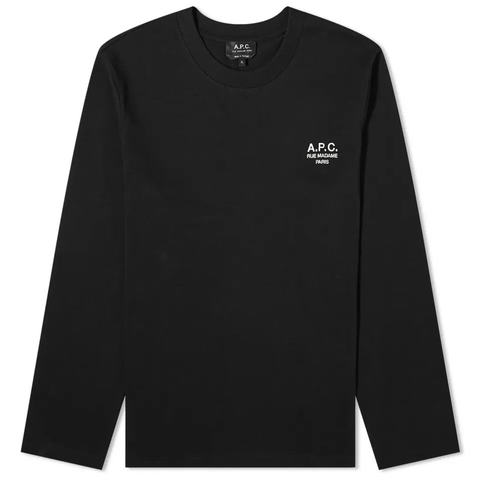 A.P.C. Long Sleeve Olivier Embroidered Logo T-Shirt