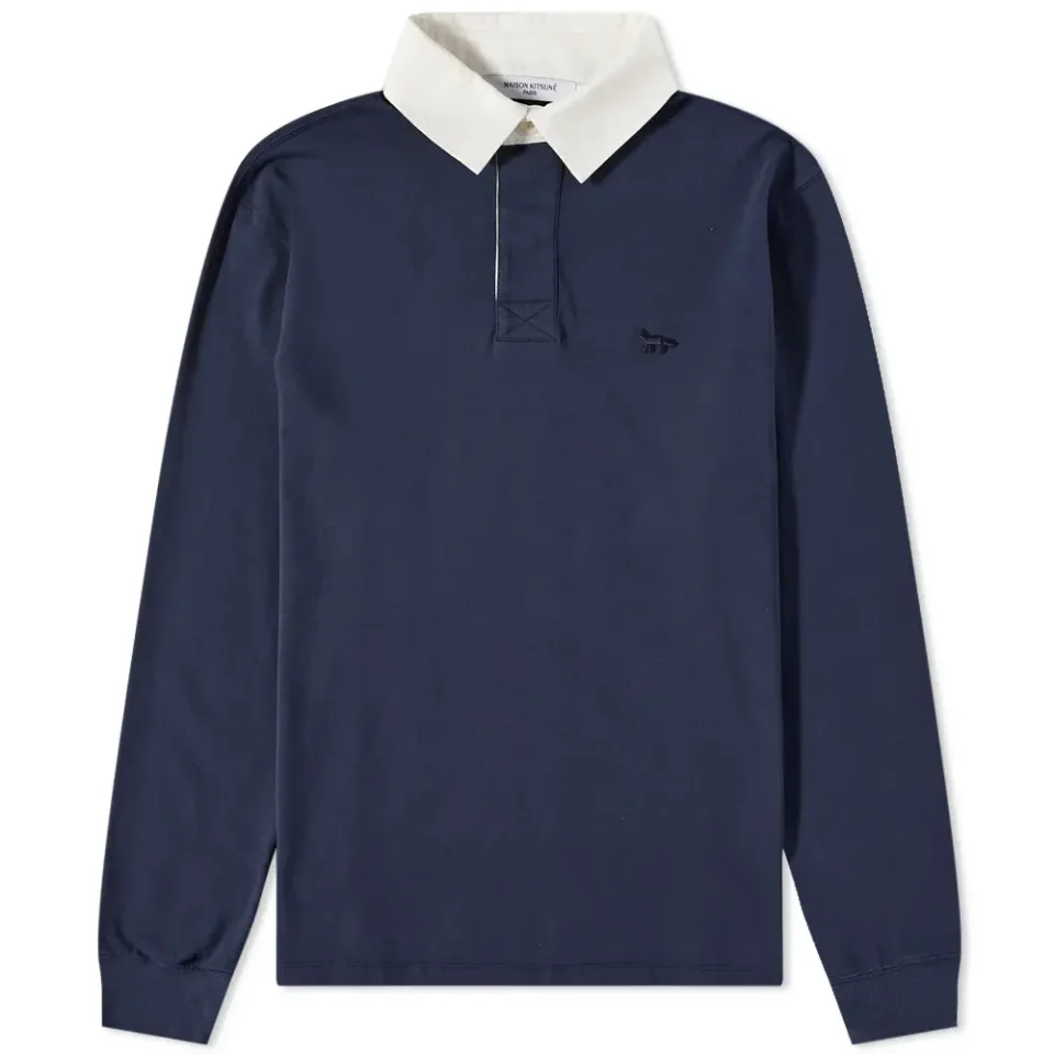 Maison Kitsuné Tonal Fox Patch Rugby T-Shirt