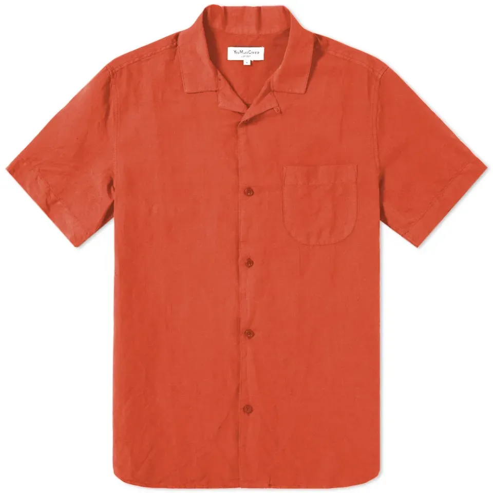 Short Sleeve Malick Garment Dyed Cotton Shirt