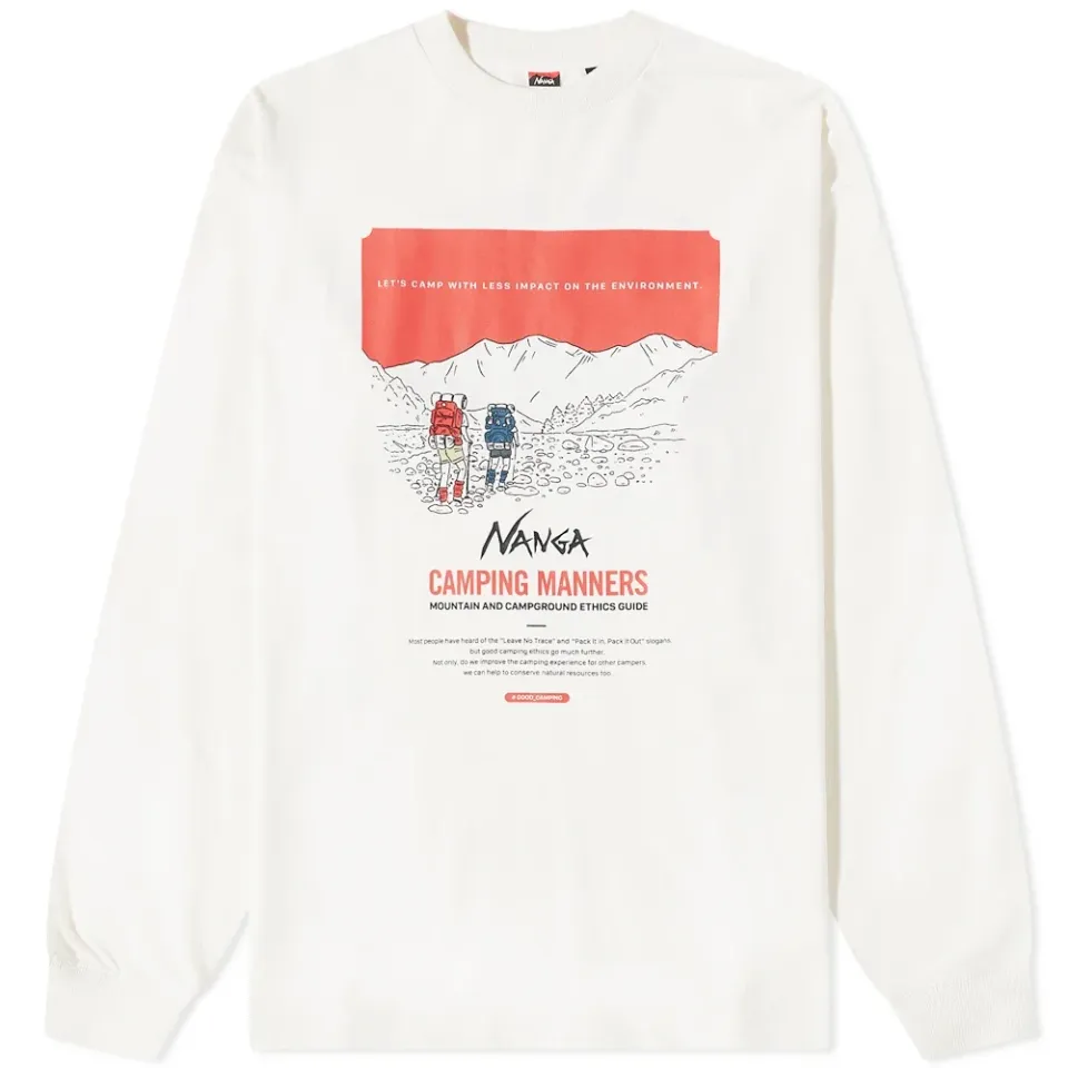 Long Sleeve Eco Hybrid Camping Print T-Shirt