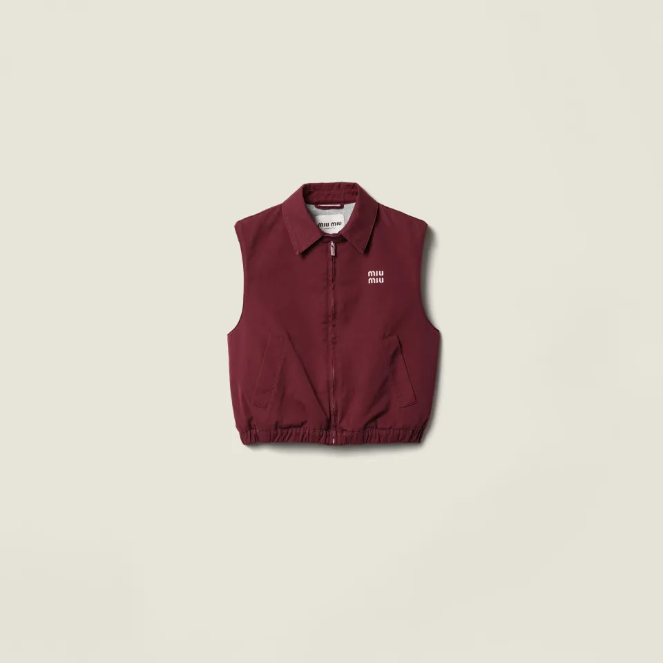 Washed poplin vest
