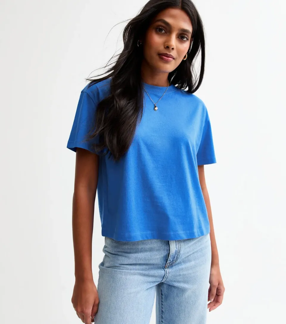 Women's Blue Boxy Fit T-Shirt