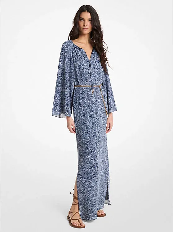 Floral Print Georgette Maxi Dress