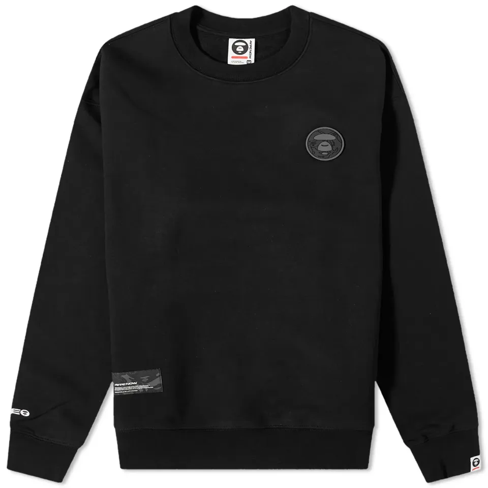 AAPE Now Tonal Camo Silicon Badge Crew Sweat