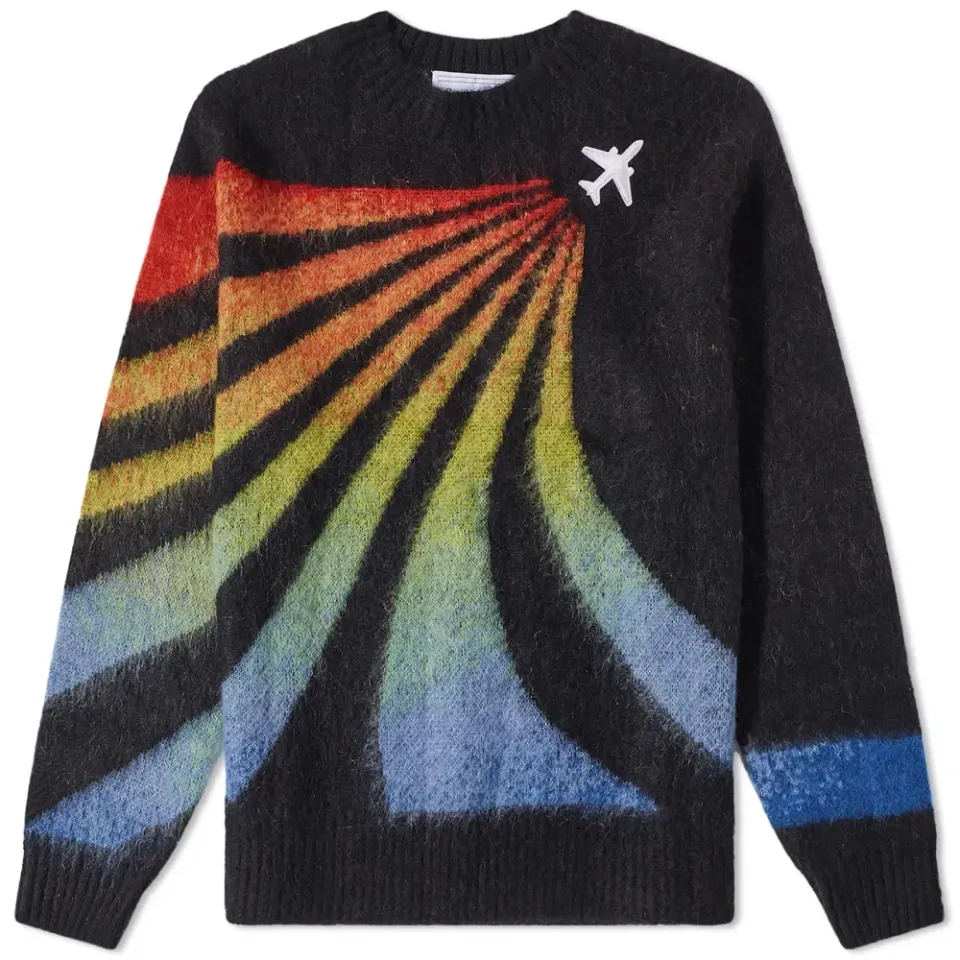 Rainbow Mohair Crew Knit