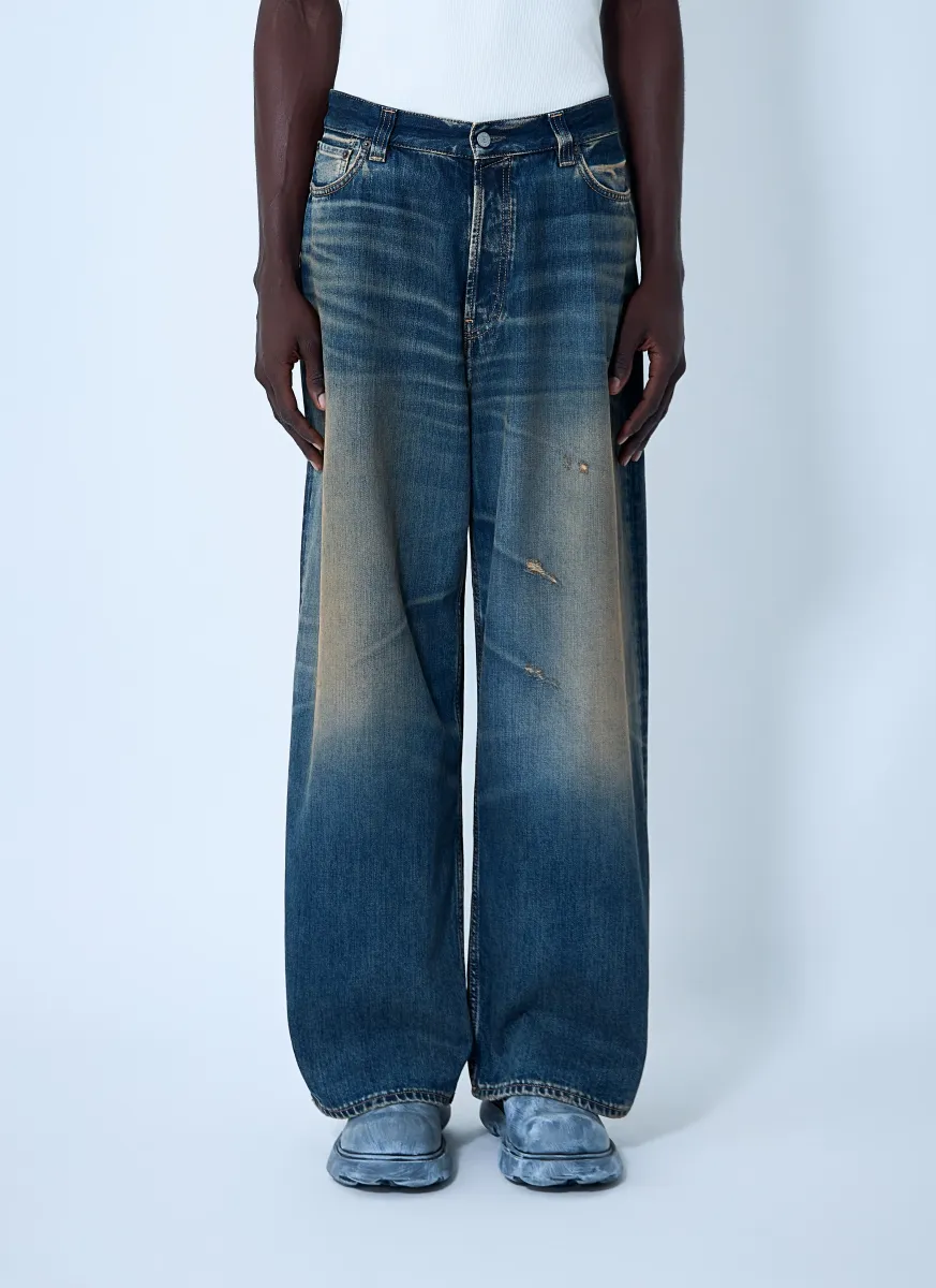Distressed Five-Pocket Jeans