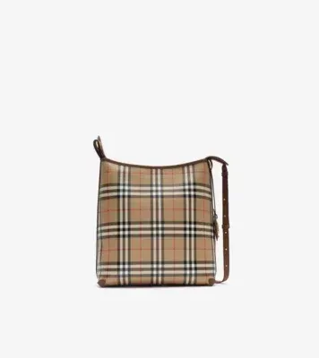 Small Check Shoulder Bag in Archive beige