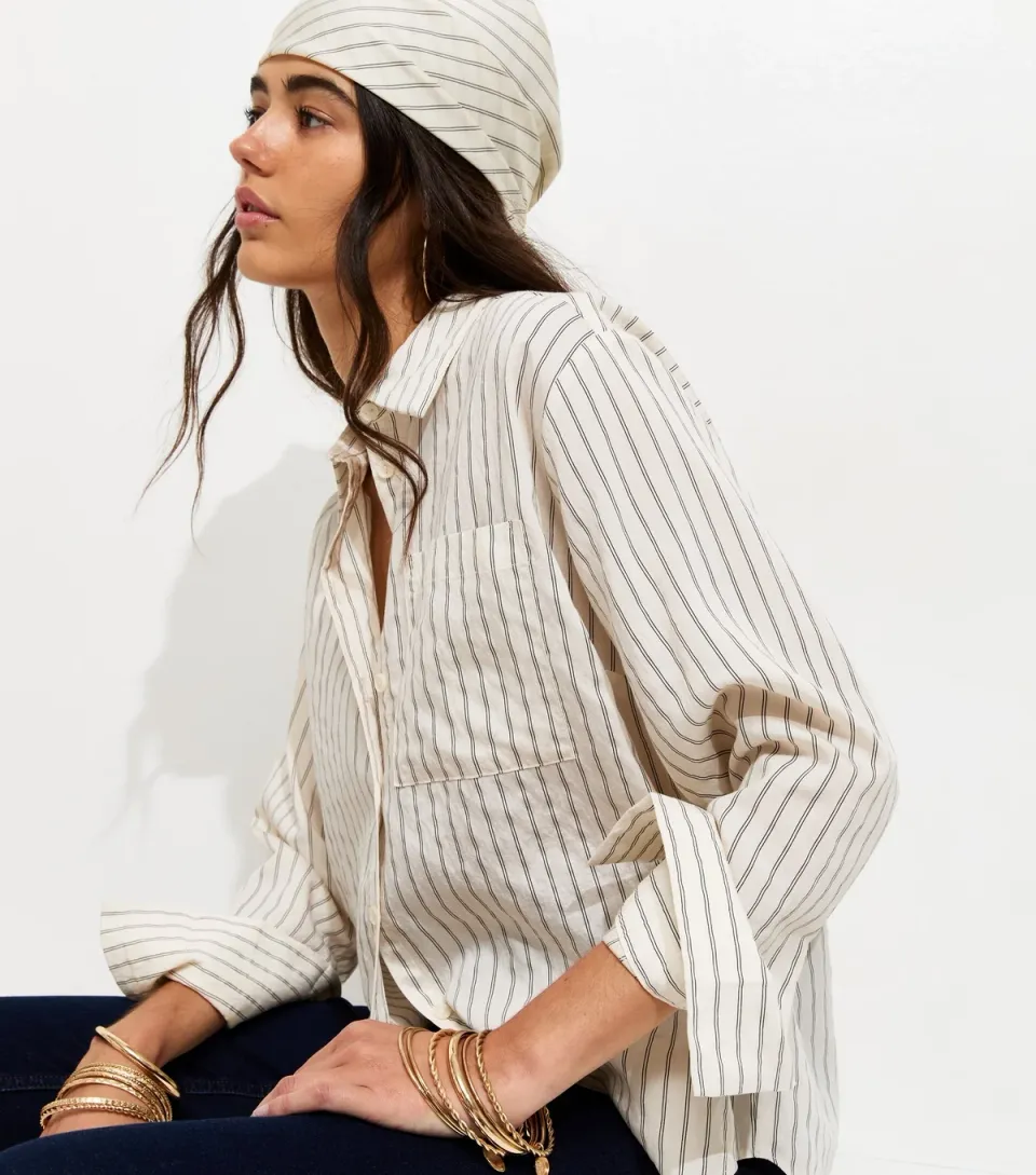 White Vertical Stripe Bandana