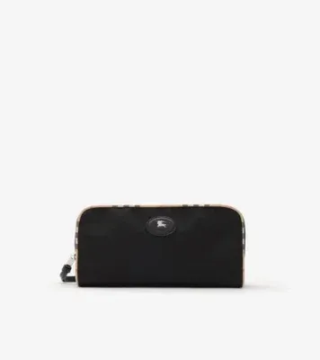 Large Check Trim Travel Pouch in Black - Men, Technical