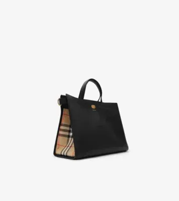 Medium Check Cotswolds Tote in Black - Women, Leather